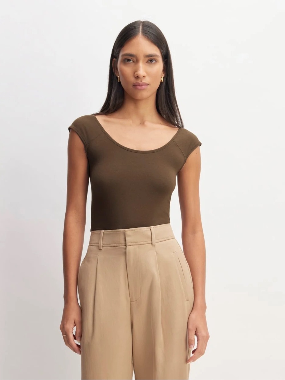 Everlane the supima form cap sleeve tee